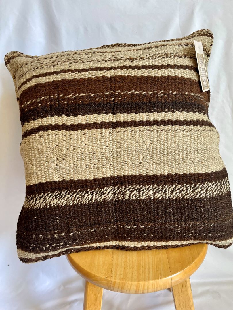 2 Throw Pillowcase, Aguayo's pillowcase, Natural and Black, Bolivia/Peru