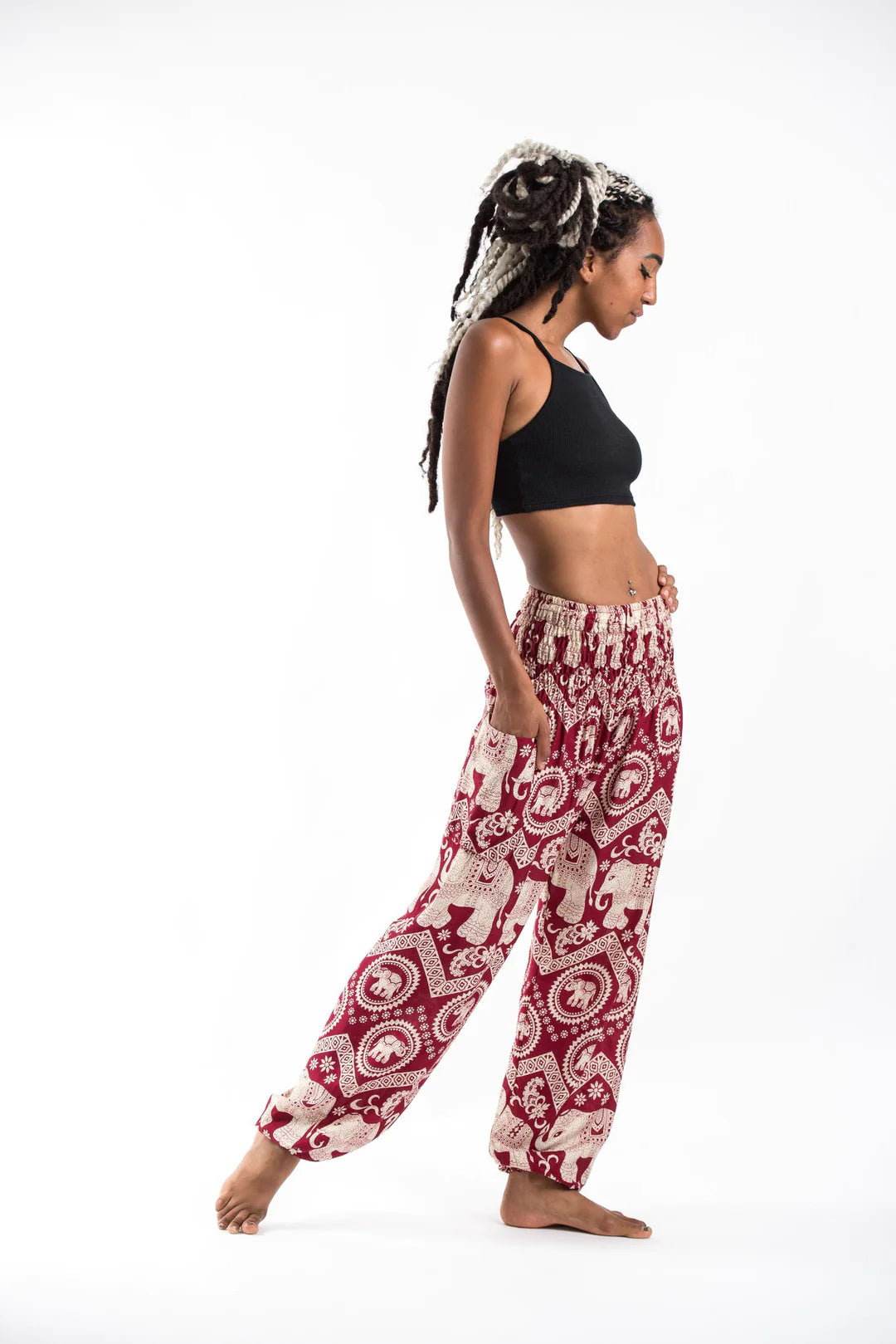 Imperial Red  Elephant Unisex Pants, Thailand