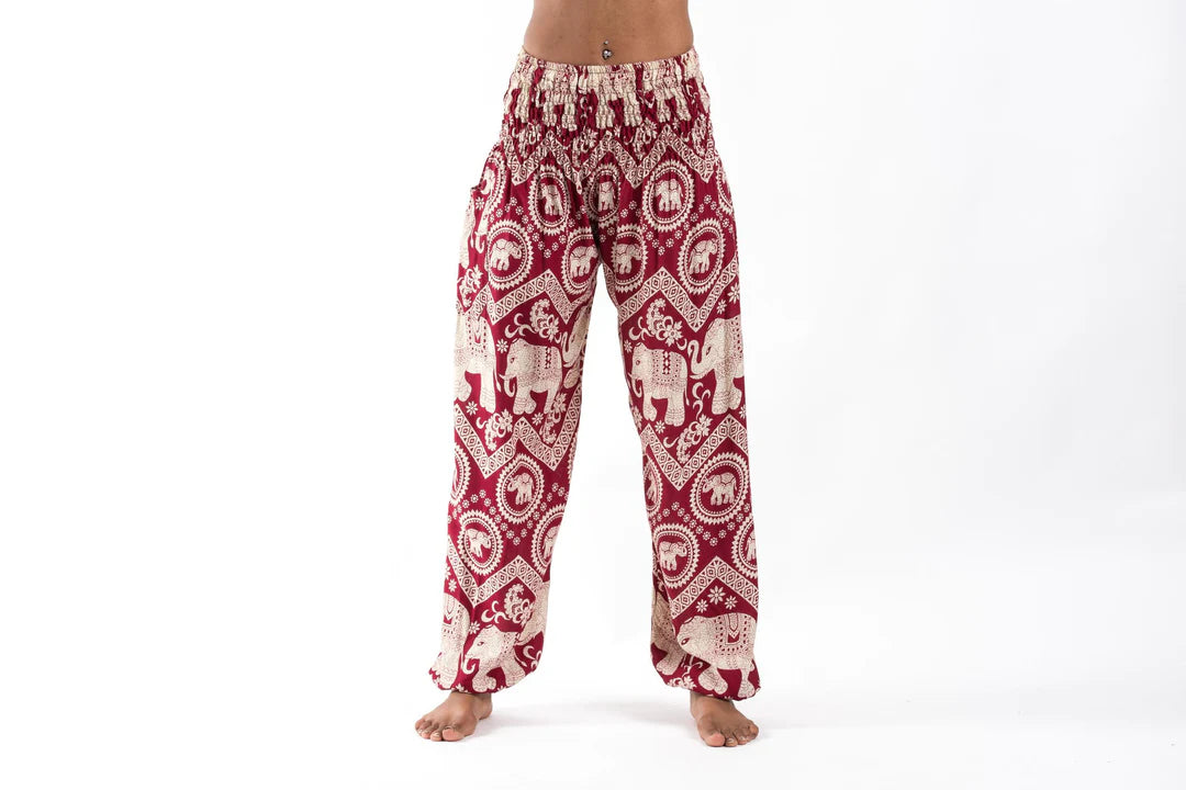 Imperial Red  Elephant Unisex Pants, Thailand