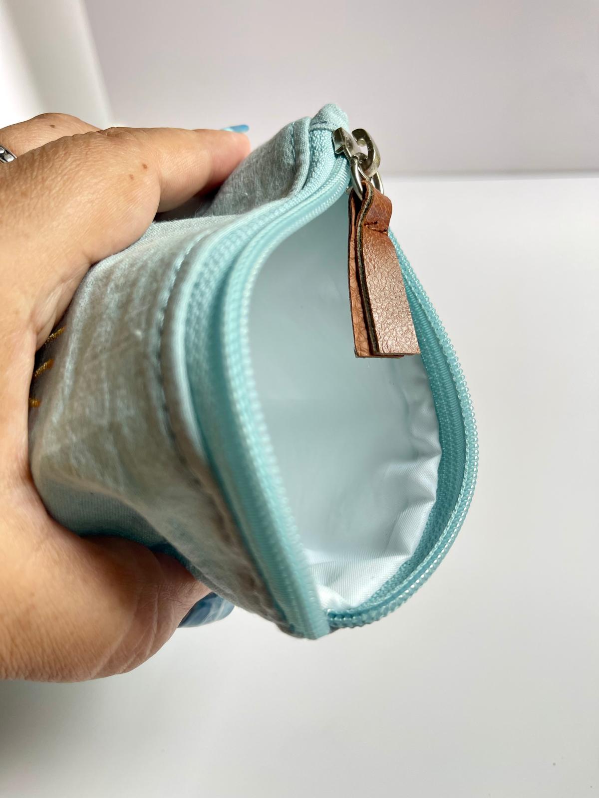 Sun of May Yerba Mate Bag – Celeste,Handmade, Waterproof, Leather Detail, Yerbero, Argentina (Copia)