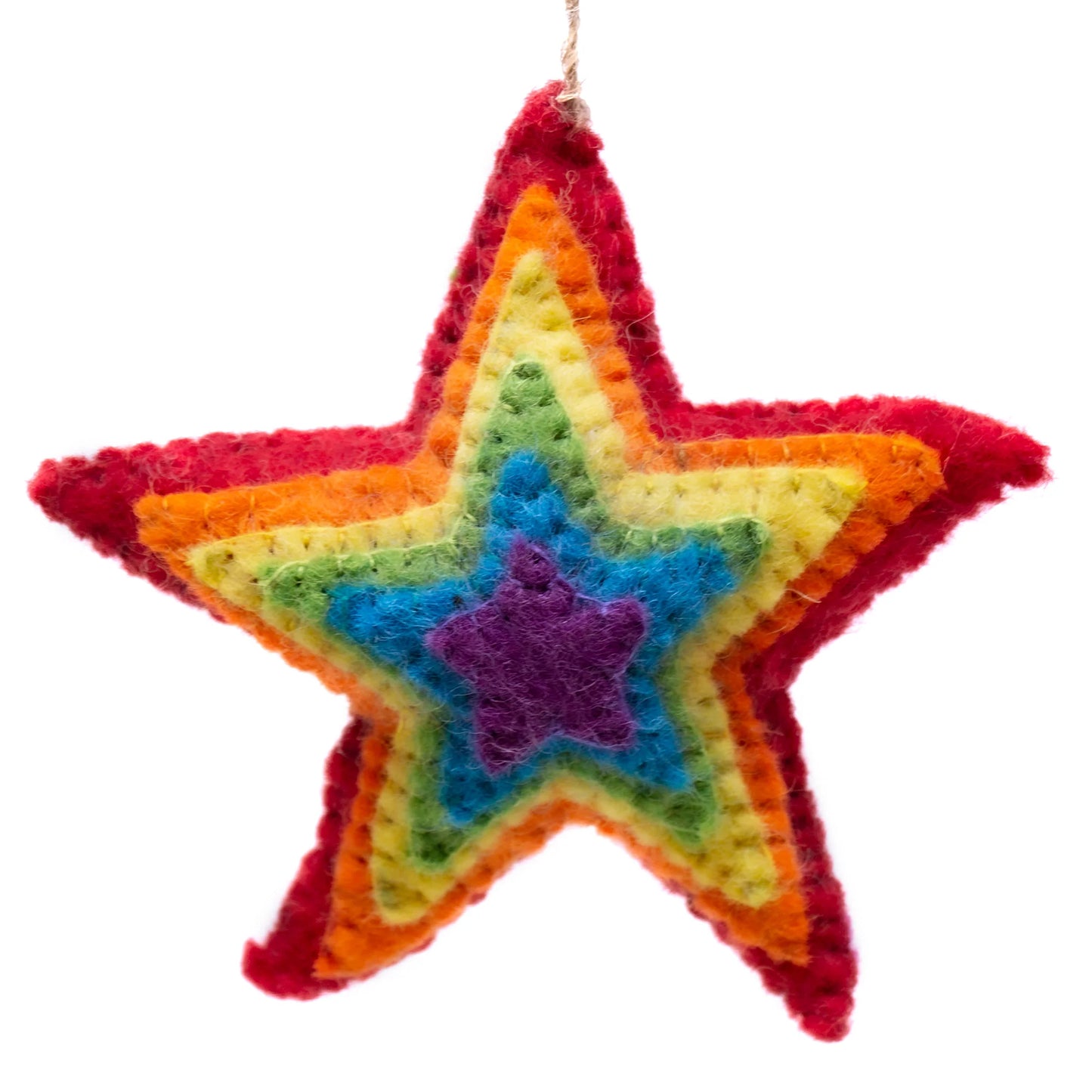 Star Burst Handmade Felt Ornament, Nepal