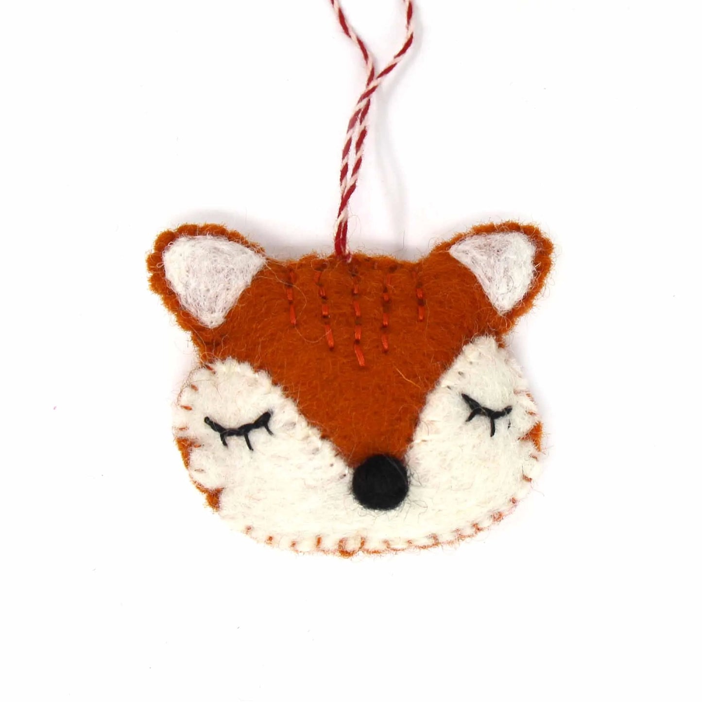 Sleeping Fox Handmade Felt Ornament, Nepal
