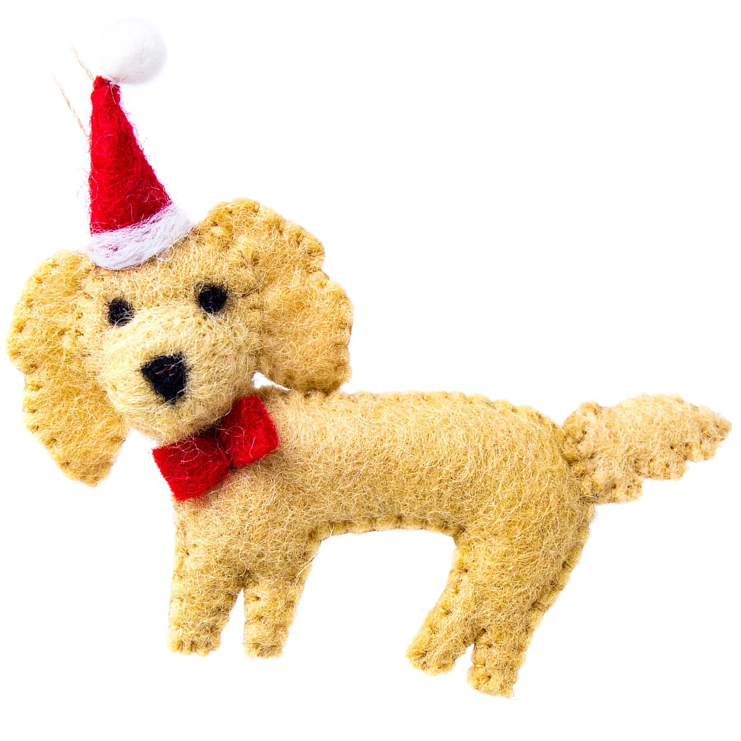 Labradoodle Santa Handmade Felt Ornament, Nepal
