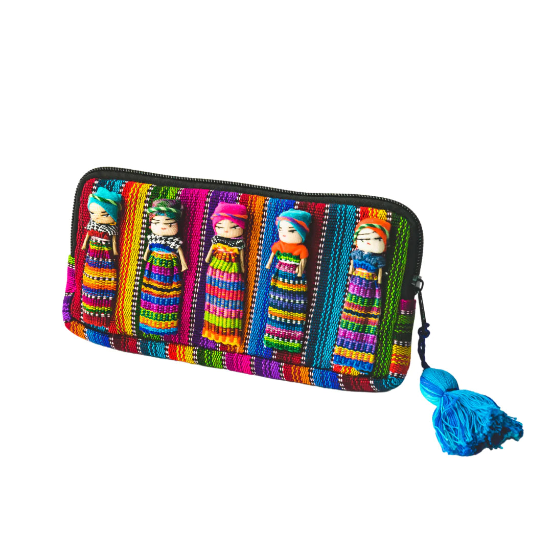 Worry Doll Multicolor Boho Wallet, Guatemala