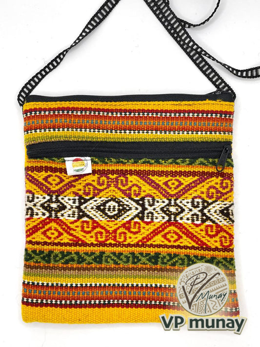 Handcrafted Mustard Cross Body / Passport Bag, Bolivia