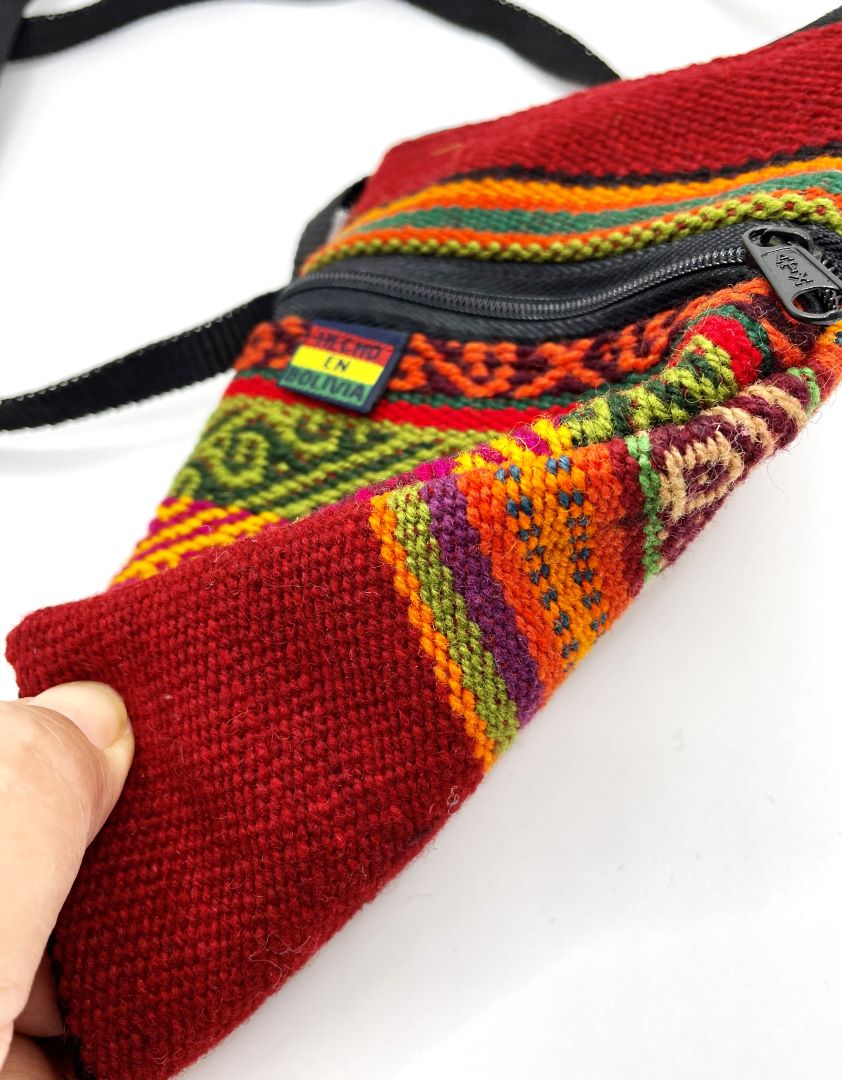 Bolivian Cellphone Crossbody Bag/Case - Rainbow Red