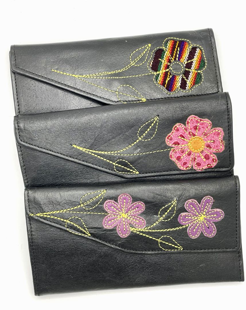 Genuine Black Leather Wallet Aguayo, Peru