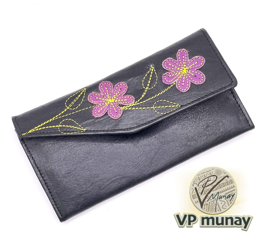 Genuine Black Leather Wallet Aguayo, Peru