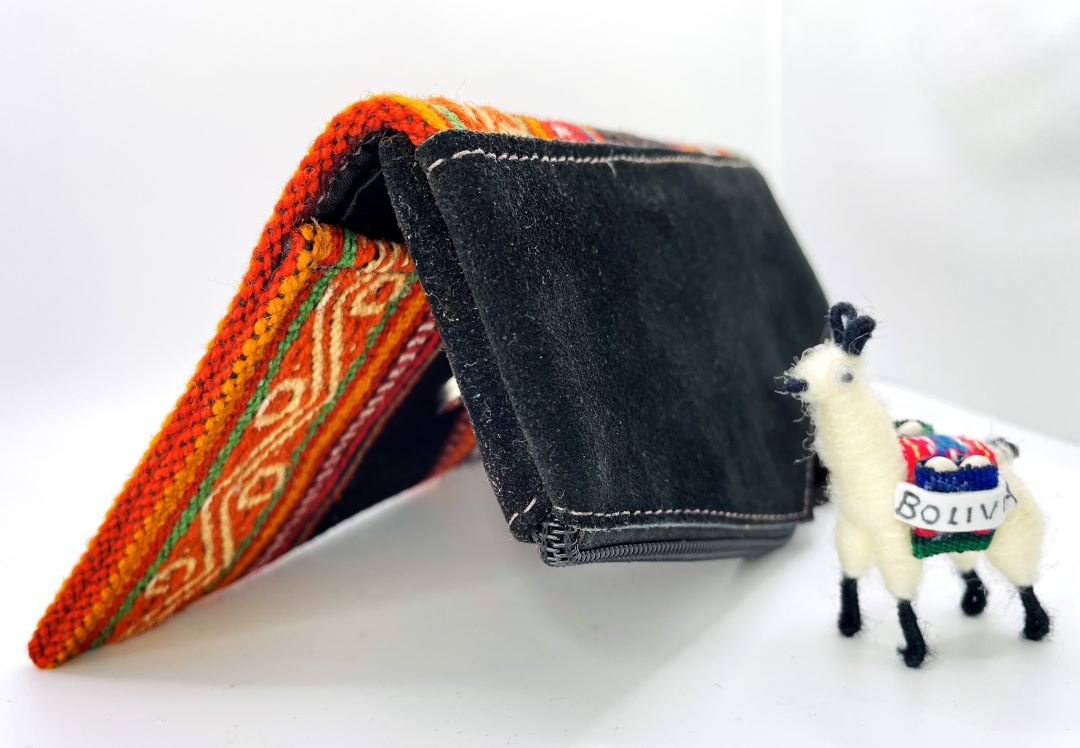 Aguayo and Suede Clutch, Bolivia - Black