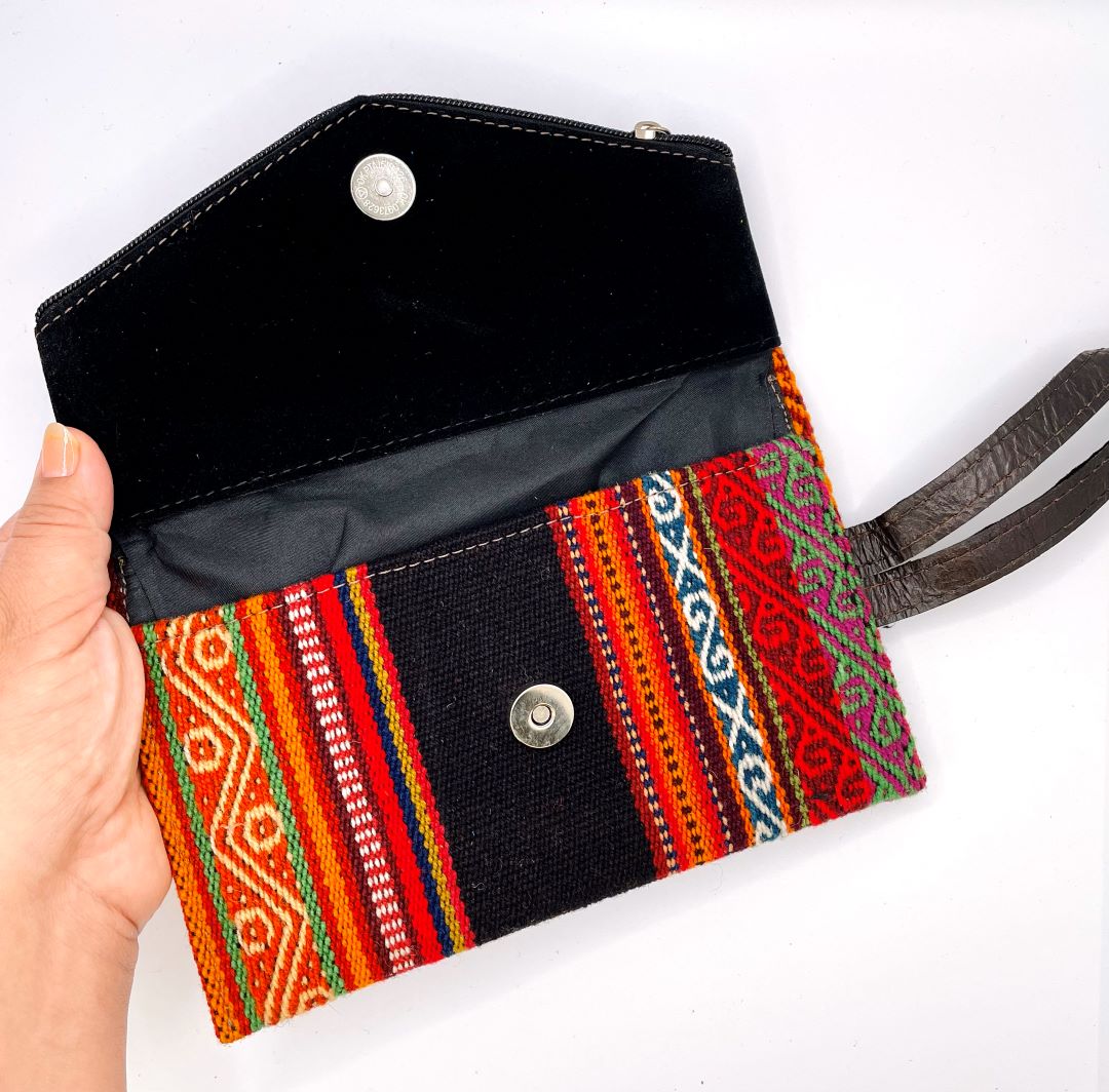 Aguayo and Suede Clutch, Bolivia - Black