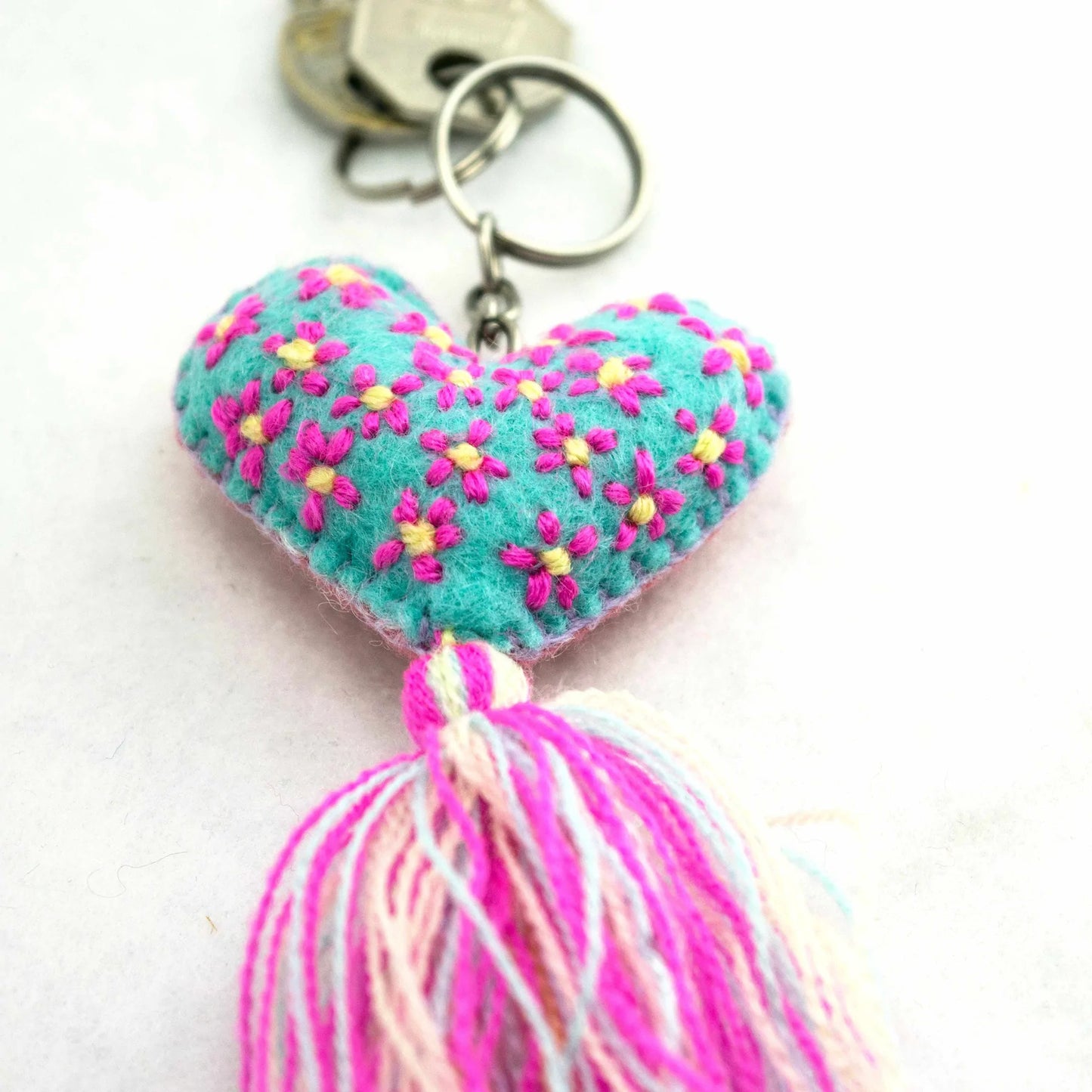 Embroidered Love Tassel Keychain, Mexico