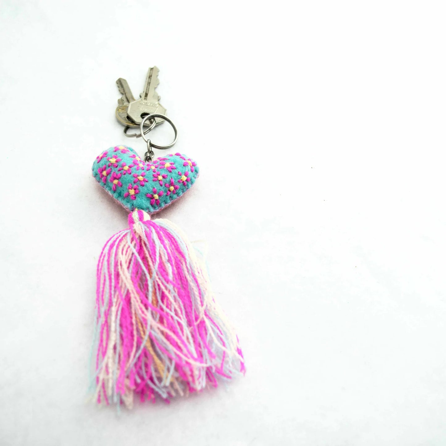 Embroidered Love Tassel Keychain, Mexico