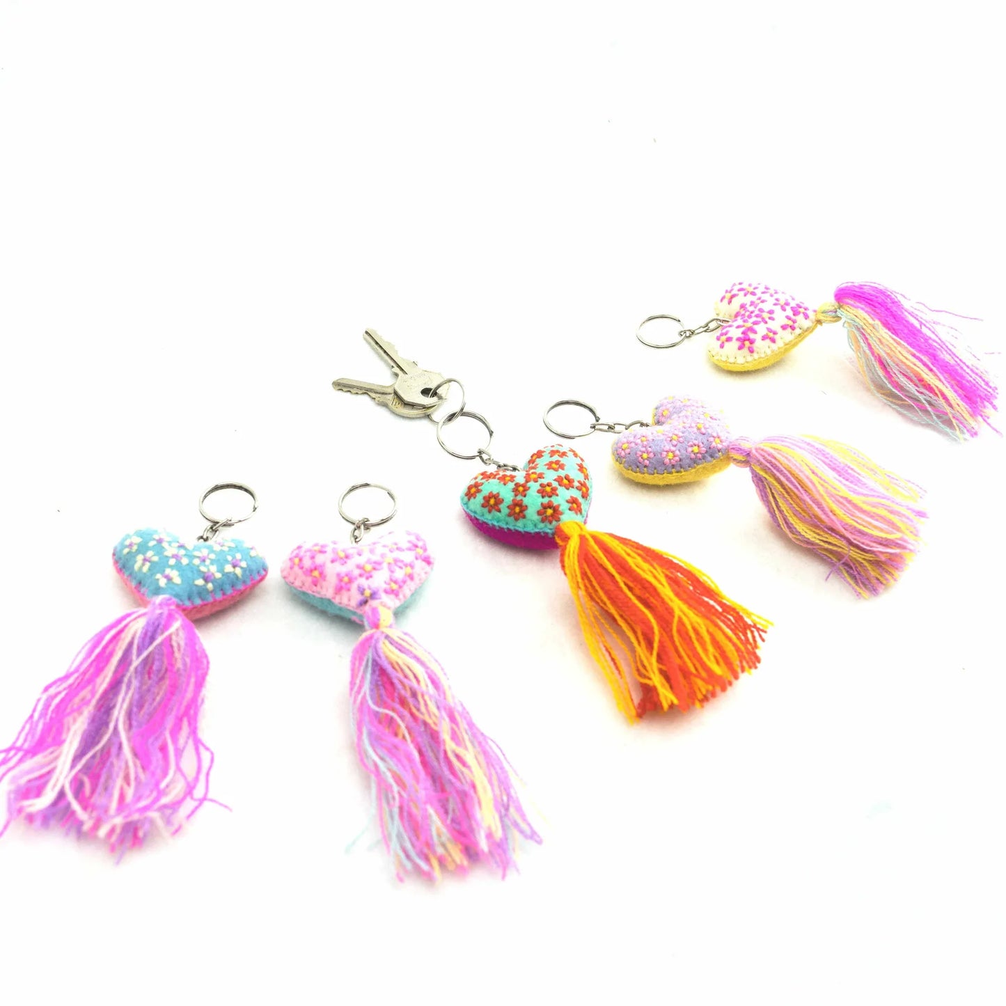 Embroidered Love Tassel Keychain, Mexico