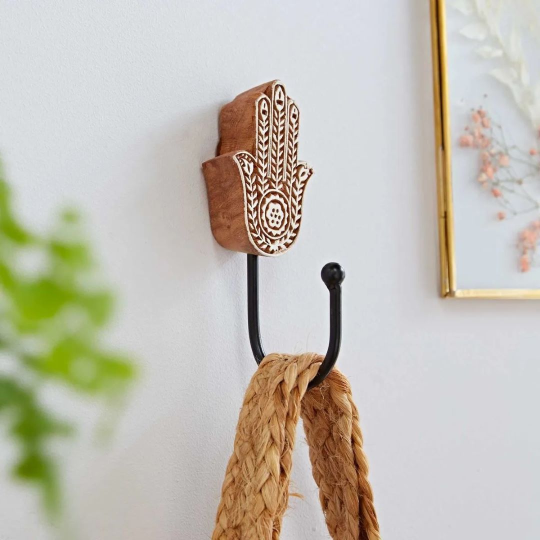 Carved Wooden Wall Hook, India