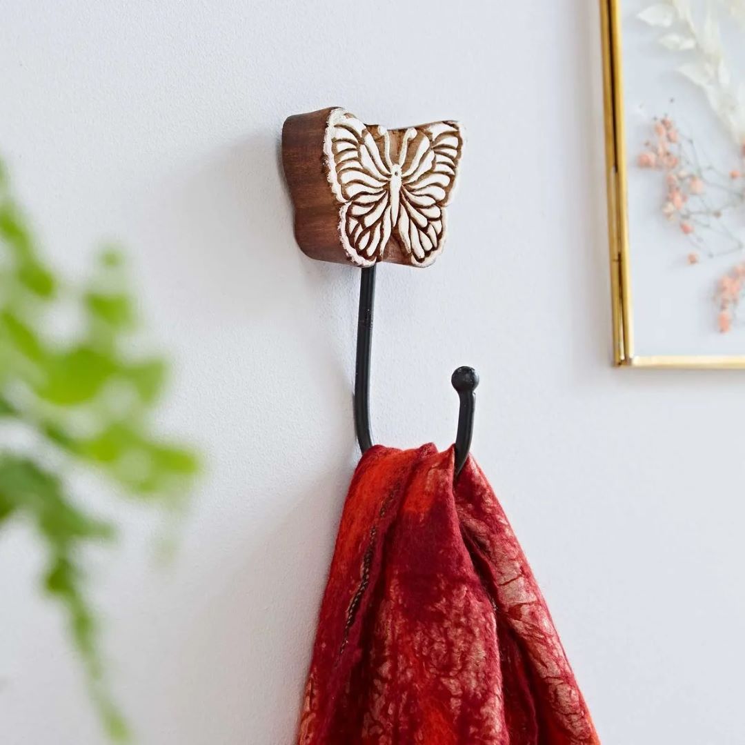 Carved Wooden Wall Hook, India