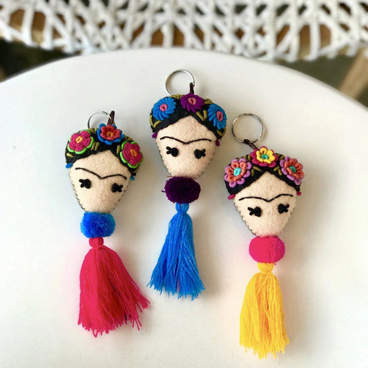 Frida Kahlo Keychain / Zipper Pull, Mexico