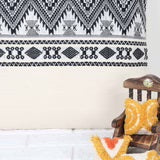 Hand Loom Woven Texture - Boho Stripe Jacquard Pillow Cover - Ivory and Black, India